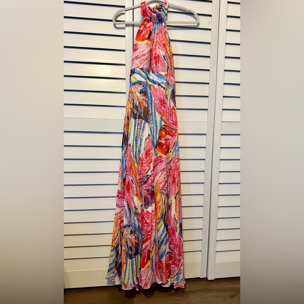 Multicolor Halter Maxi Dress